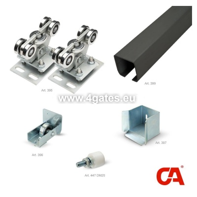 Stumdomų durų montavimo komplektas COMBI ARIALDO vartams iki 600kg / baras 6M / 68x68x4mm / NESKELBTAS