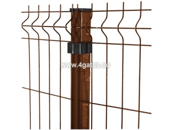 Panel fence H1730 / wire 4mm / galvanized + RAL8017 / brown