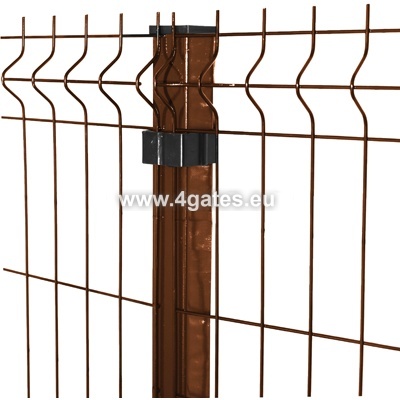 Plattenzaun H1530 / Draht 5mm / verzinkt + RAL8017 / braun