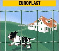Geschweißter Zaun EUROPLAST, ZINK + PVC RAL6005, Draht 2,2mm / Höhe 1,5m
