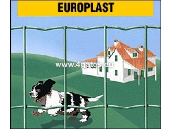 Geschweißter Zaun EUROPLAST PVC RAL6005, 2.2mm, Höhe 2m