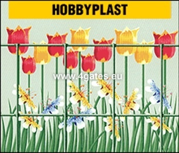 Сварной забор HOBBYPLAST, ZINC + ПВХ RAL6005, проволока 2,5мм / высота 600мм