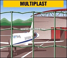 Metināts žogs MULTIPLAST, CINKOTS + PVC RAL6005, stieple 3mm / Augstums 1m