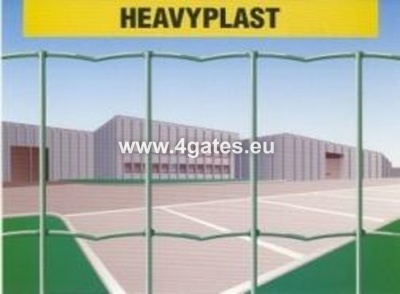 Metināts žogs HEAVYPLAST, CINKOTS + PVC RAL6005, stieple 3mm / Augstums 2m