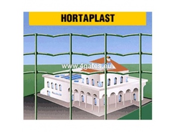 Сварной забор HORTAPLAST, КАБЕЛЬ + ПВХ RAL6005, проволока 2,6мм / Высота 1м