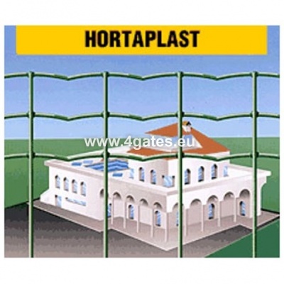 Geschweißter Zaun HORTAPLAST, verzinkt + PVC RAL6005, Draht, 6 mm / Höhe 1,5 m