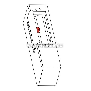 22,1,00.B ~ Elektromagnetinė sklendė su atmintimi 150 kg 12v AC/DC DIN kairėje pusėje