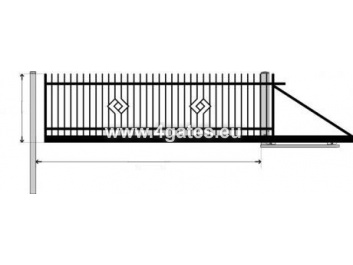 Sliding gate LUX SMARAGD with built-in automatics