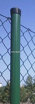 Apaļš žoga stabs ZN+RAL 6005; 48x2300 mm ar PVC cepurīti