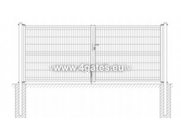 Professional double swing gates Galvanized + painted + 3D panel filling