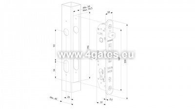 LOCINOX FORYSET-40P-GP-PENDING LOCK MIT GRIFFEN