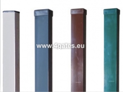 Firkantet stolpe - galvanisert + RAL 7016/8017/6005 60x60 1,2 mm