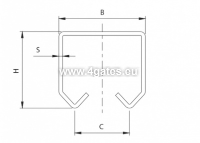 COMUNELLO Profils 24 Piccolo, L=6000mm, 35x32x1,5 mm (cinkots)