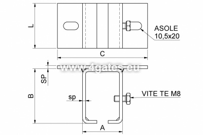 COMBI ARIALDO Montavimas dėžutėje PICCOLO, 60x110mm, 41x48x3mm (cinkuotas)