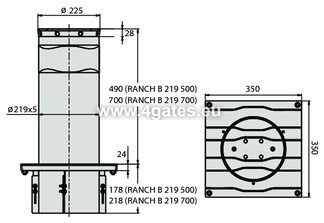 Faste BOLLARDS BFT RANCH C 219 / 500CN L-RAL