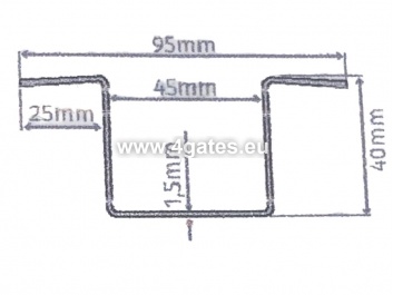 Innebygd profil for kjedesperre MOTORLINE CHLCCE 1M