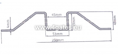 Surface profile for chain barrier MOTORLINE CHLCCS 1M