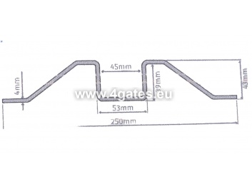 Surface profile for chain barrier MOTORLINE CHLCCS 1M