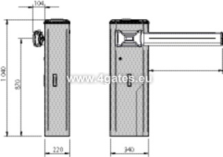 Automatisk barriere BFT GIOTTO BT A ULTRA 36 230V50 2,5m-4m