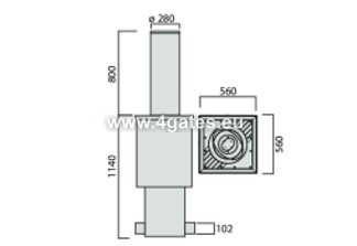 HYDRAULISKE ANTI-TERROR BOLLARDS / BLOCKER BFT XPASS B 275/800C L - RAL