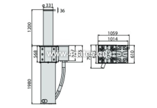 HYDRAULISKE ANTI-TERROR BOLLARDS / BLOCKER BFT XPASS 330/1200L Body