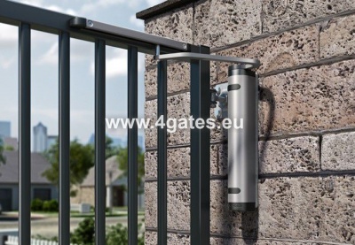 Hydraulic Vertical Gate Closer LOCINOX with 180° and 90° Hinges, silver