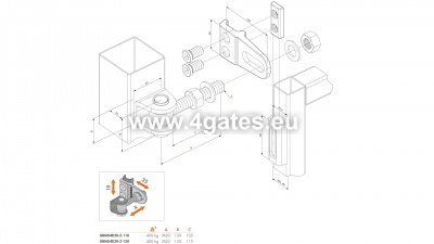 LOCINOX GBMU4D20-B-6005-130-50 eņģes