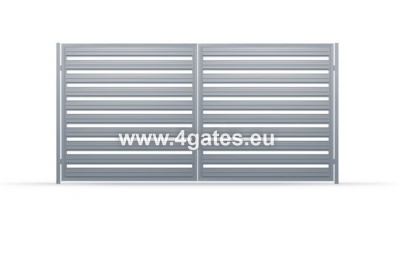 Двустворчатые ворота LUX HORIZONTAL STEEL PROFILE