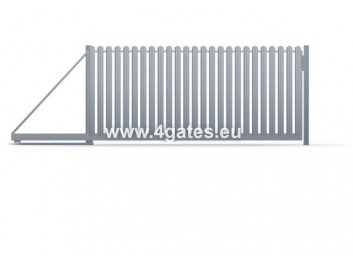 Sliding gate LUX VERTICAL STEEL PROFILE with built-in automatics