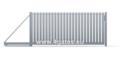 Sliding gate LUX VERTICAL STEEL PROFILE with built-in automatics