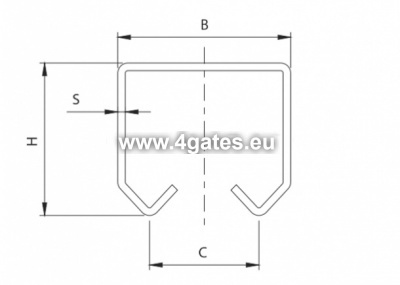 COMUNELLO Profils 24 Piccolo, L=1000mm, 35x32x1,5 mm (cinkots)